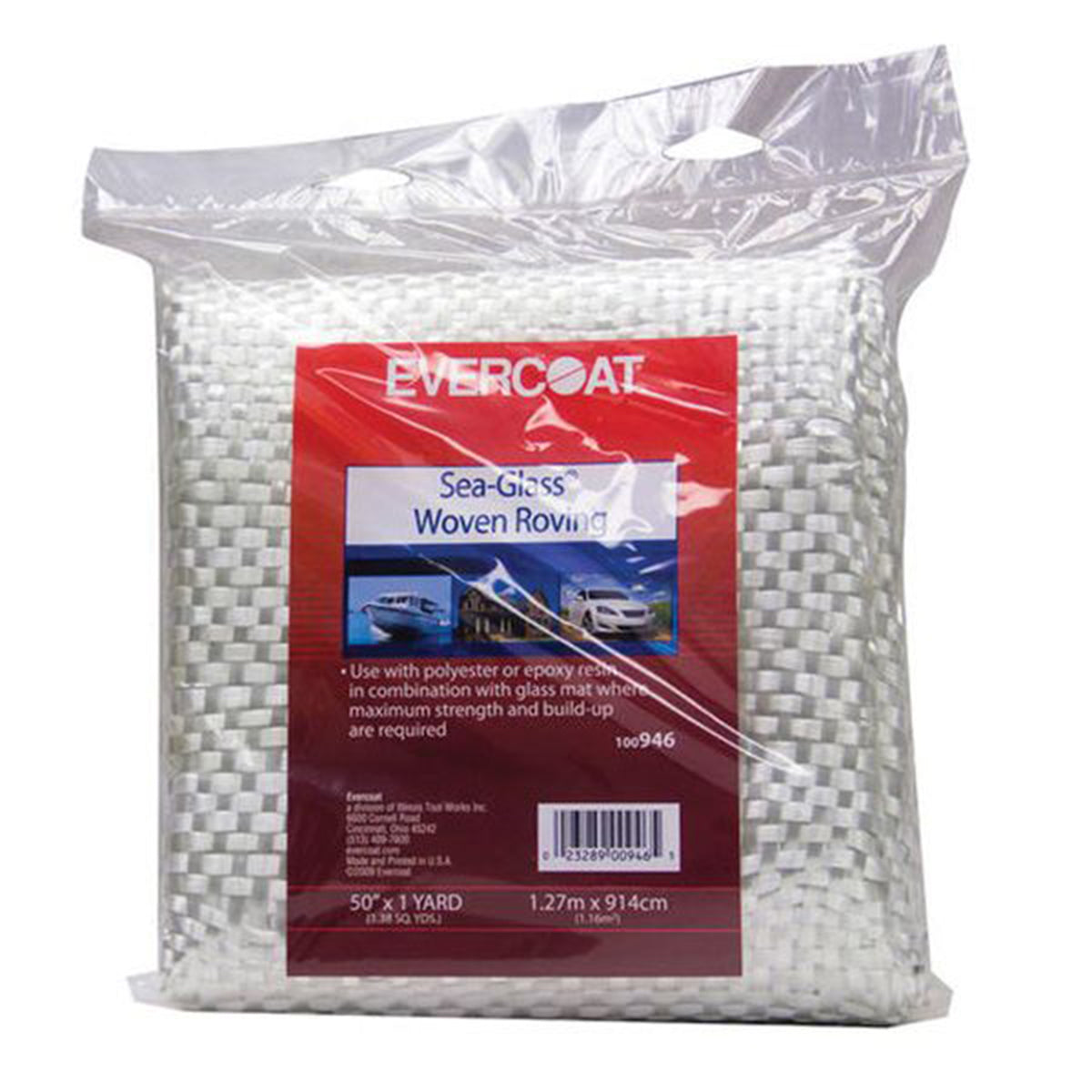 Evercoat 100946 Sea-Glass 50 in. x 1 yd. Fiberglass Woven Repair Roving