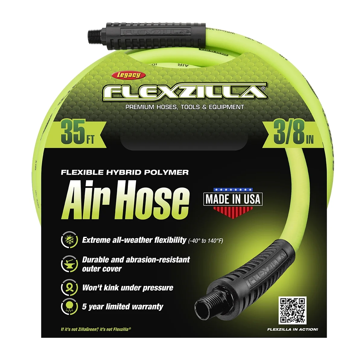 Flexzilla HFZ3835YW2 Neon Green 35 ft. Lightweight Air Hose