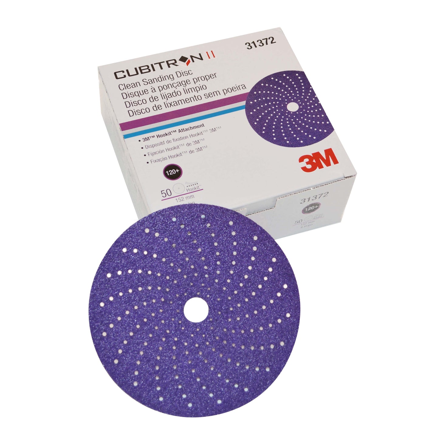 3M 31372 Cubitron II Clean Sanding Hookit Abrasive Disc 6 inch 120 Grit (50/Box)