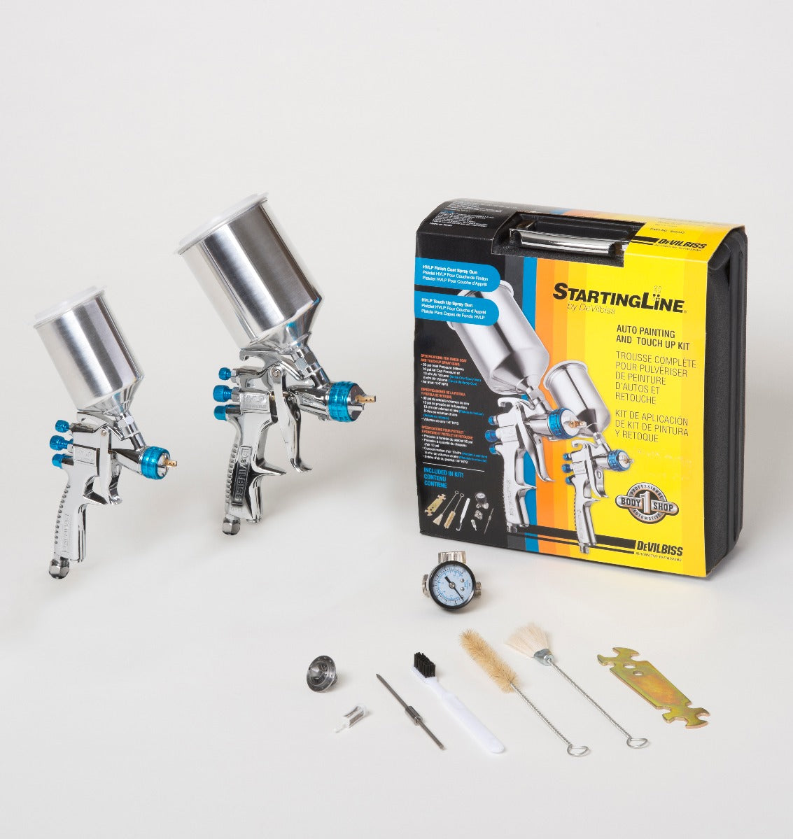 DeVilbiss 802342 StartingLine HVLP 2-Gun Painting & Touch Up Kit