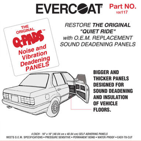 Fiberglass Evercoat 117 Q-Pads 16 in. x 16 in. Sound Deadening Panels (4/Pack)