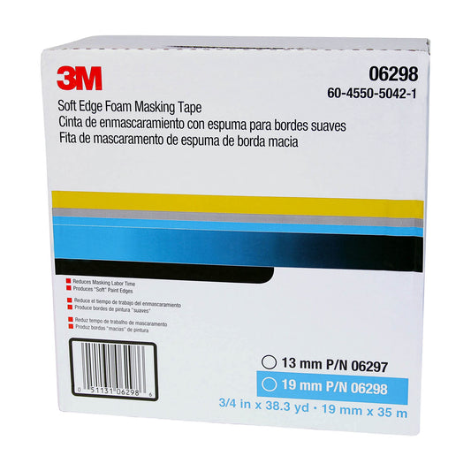 3M 06298 Soft Edge Foam Masking Tape 19 mm width (.75 inches)