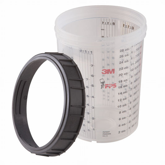 3M 16023 Large PPS Paint System Cup and Collar 28 oz 850 mL (4 ct)
