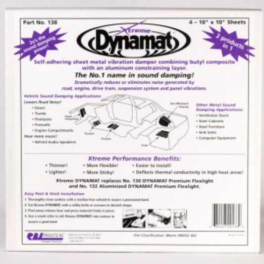 RBL 138 Xtreme Dynamat 10 x 10 in. Sound Dampening Sheet (4 ct)