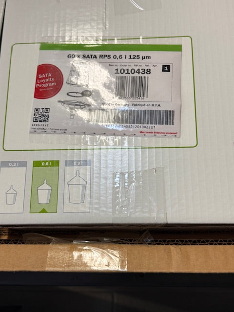 SATA 1010438 Standard Lid Disposable Cup 0.6 L For Use With Spray Gun